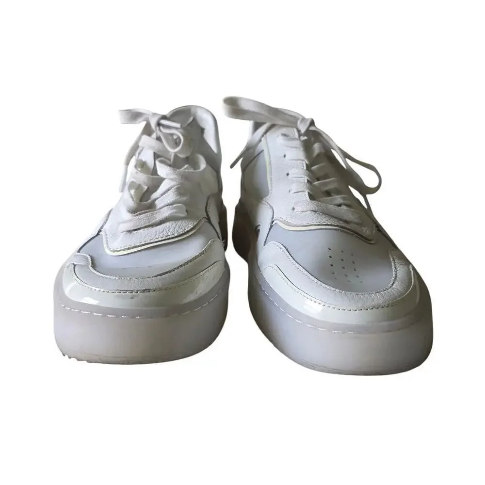 Stuart Weitzman Brooklyn Leather Sneakers White Size 9B